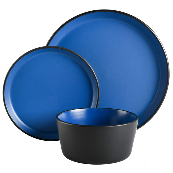 Matte Blue Stoneware Set (Set of 12)