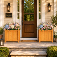 Fir Wood Planter Boxes (Set of 2)