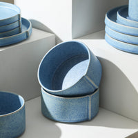 Blue Stoneware Bowls (Set of 4)