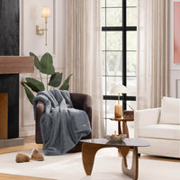 Blue Grey Faux Fur Throw