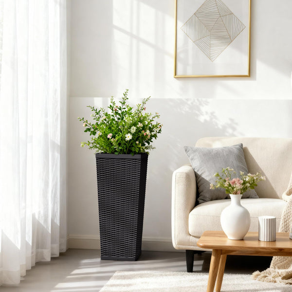 Tall Black Planters (Set of 2)