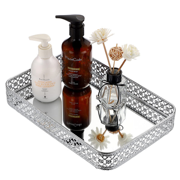 Silver Mirrored Vanity Tray