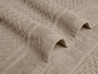 Beige Cotton Bath Mat (Set of 2)