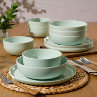 Green Melamine Dinnerware (Set of 12)