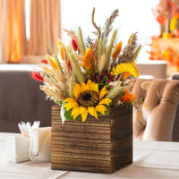 Brown Wood Cube Planters (Set of 12)