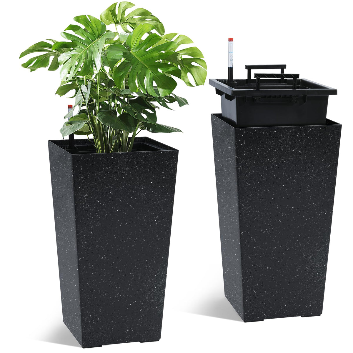 Black Dotted Planter (Set of 2)