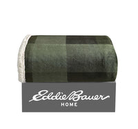 Green Plaid Plush Throw
