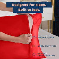 Red Satin Pillowcases (Set of 2)