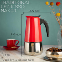 Red Moka Espresso Pot
