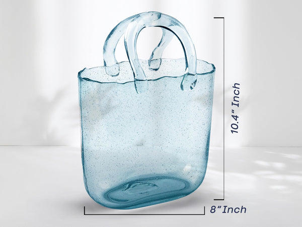 Light Blue Glass Handbag Vase