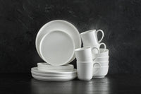 White Round Dinnerware (Set of 16)