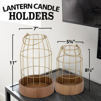 Brass Farmhouse Lanterns (Set of 2)