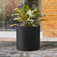 Round Black Concrete Planter