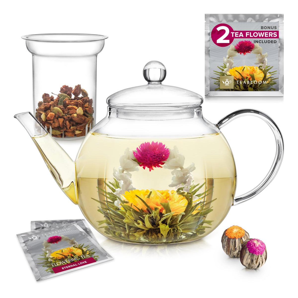 Glass Blooming Tea Teapot