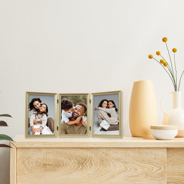 Satin Gold Triple Frame