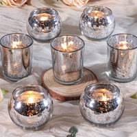 Silver Mercury Glass Votives (Set of 24)