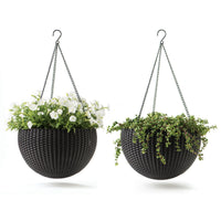 Graphite Hanging Planters (Set of 2)