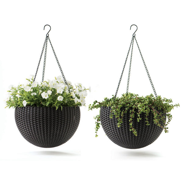 Graphite Hanging Planters (Set of 2)