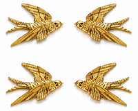 Gold Swallow Wall Sculpture (Set of 4)