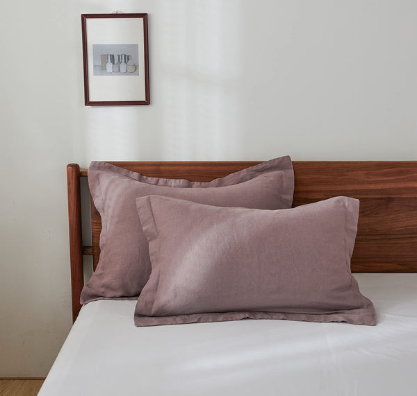 Purple Linen Pillowcases (Set of 2)