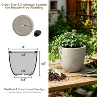 Buff Concrete Round Planter