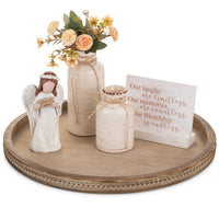 Brown Round Beaded Tray