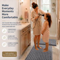 Grey Chenille Bath Rug (Set of 3)