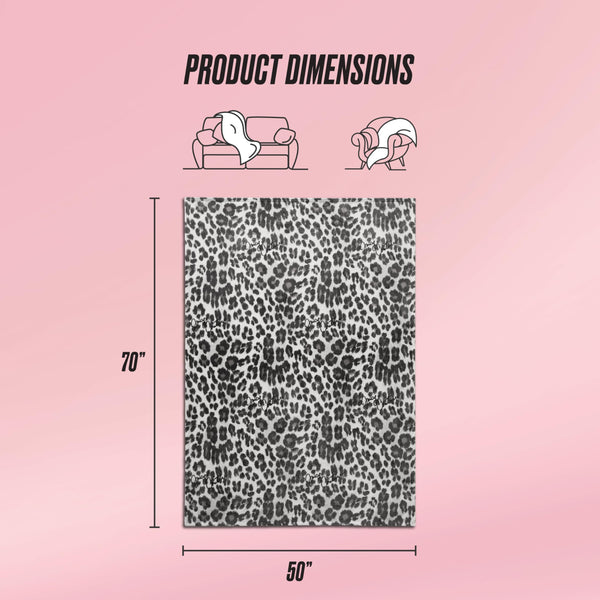 Grey Leopard Print Throw