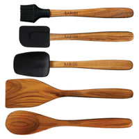 Teak & Steel Utensils (Set of 11)