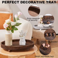 Distressed Wood Beaded Tray
