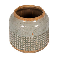 Grey Hobnail Terracotta Vase