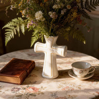 White Ceramic Cross Vase