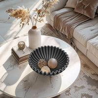 Black Stone Ruffle Bowl