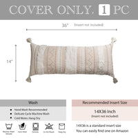 Beige Tufted Lumbar Pillow Cover