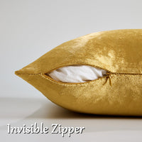 Gold Velvet Throw Pillow Cover (Set of 2)