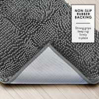 Grey Chenille Bath Rugs (Set of 2)