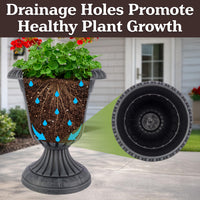 Stone Gray Urn Planters (Set of 2)