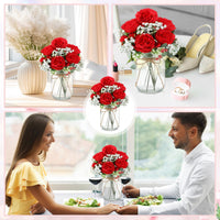 Red Mason Jar Bouquets (Set of 12)