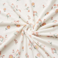 Ivory Floral Plush Blanket