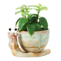 Stoneware Snail Planters (Set of 2)