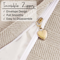 Beige Chenille Throw Pillow Cover (Set of 2)