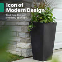 Onyx Black Tapered Planters (Set of 2)