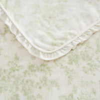 Green Botanical Plush Throw