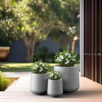 Pale Gray Concrete Planters (Set of 3)