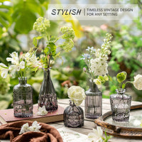 Black Glass Bud Vases (Set of 12)
