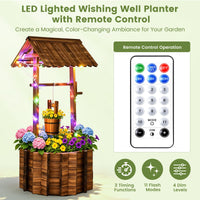 Wooden Wishing Well Planter