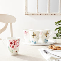 Butterfly Meadow Hydrangea Mugs (Set of 4)