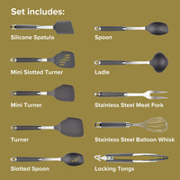 Graphite Nylon Utensils (Set of 10)