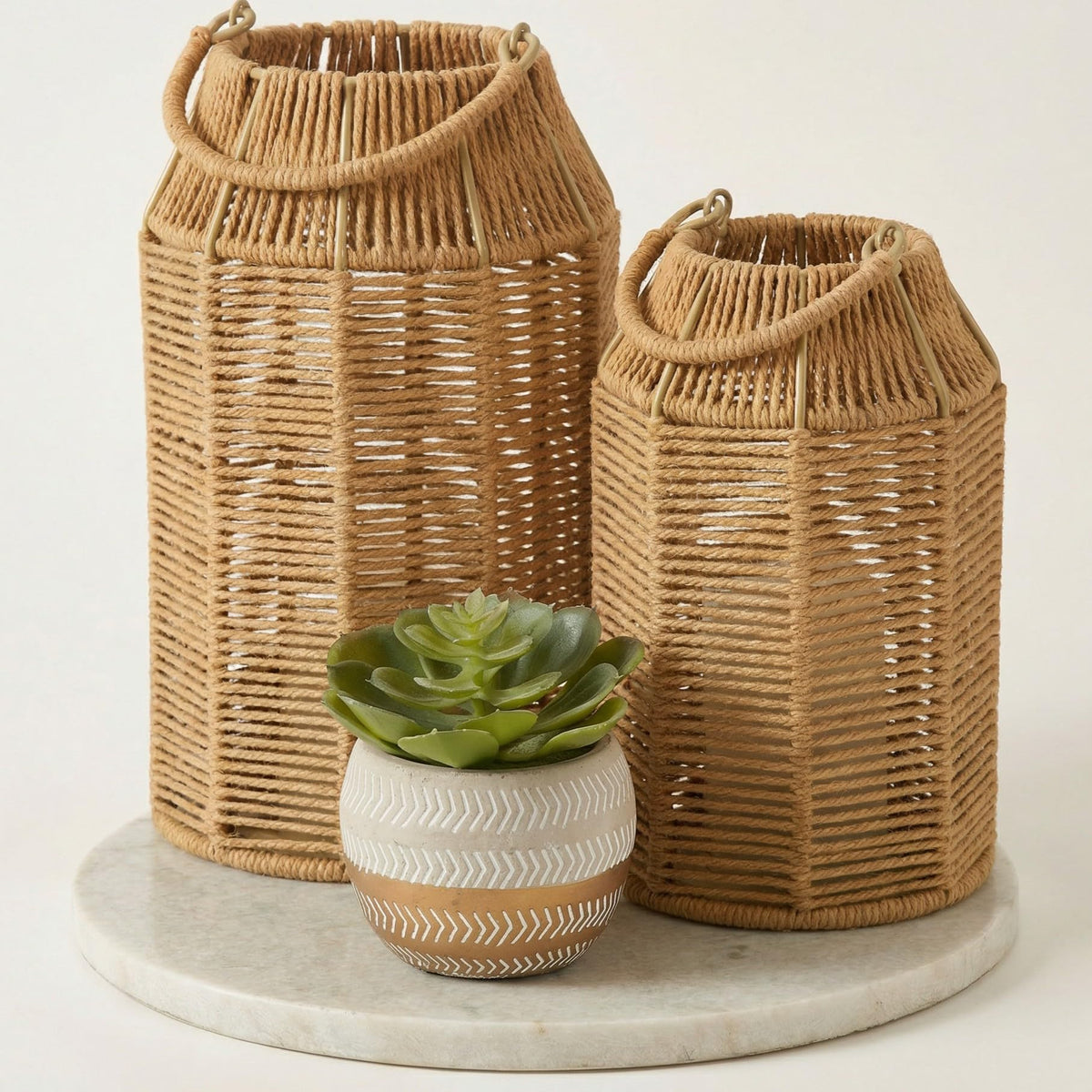 Jute Boho Lanterns (Set of 2)