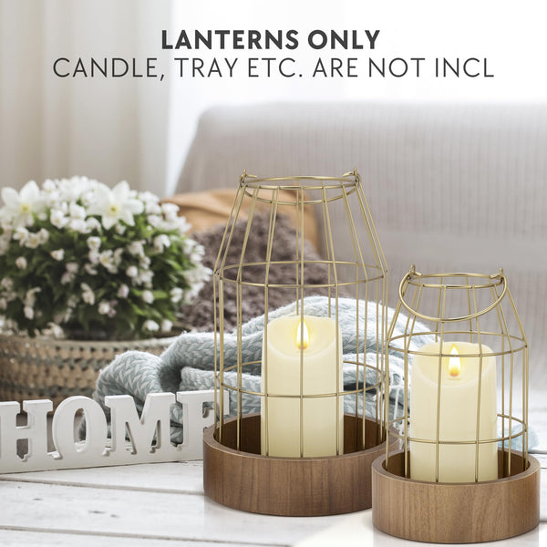 Brass Farmhouse Lanterns (Set of 2)